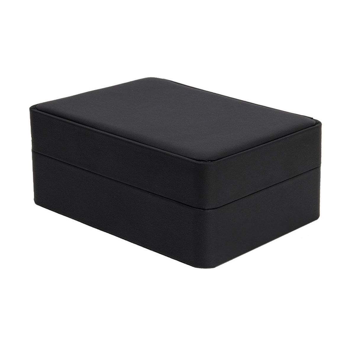 Home Office Box - 6区画ポータブルカフスボタン＆タイクリップ収納ボックス ブラックPUフォーム コンパクトオーガナイザー メンズギフト 旅行 自宅