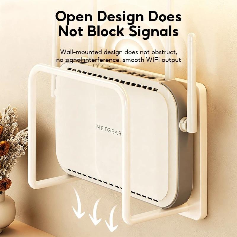 Home Office Box - ノーパンチウォールルーターブラケット自己粘着式簡単設置棚 WiFiルーター、セットトップボックス、ホームオフィス整理用