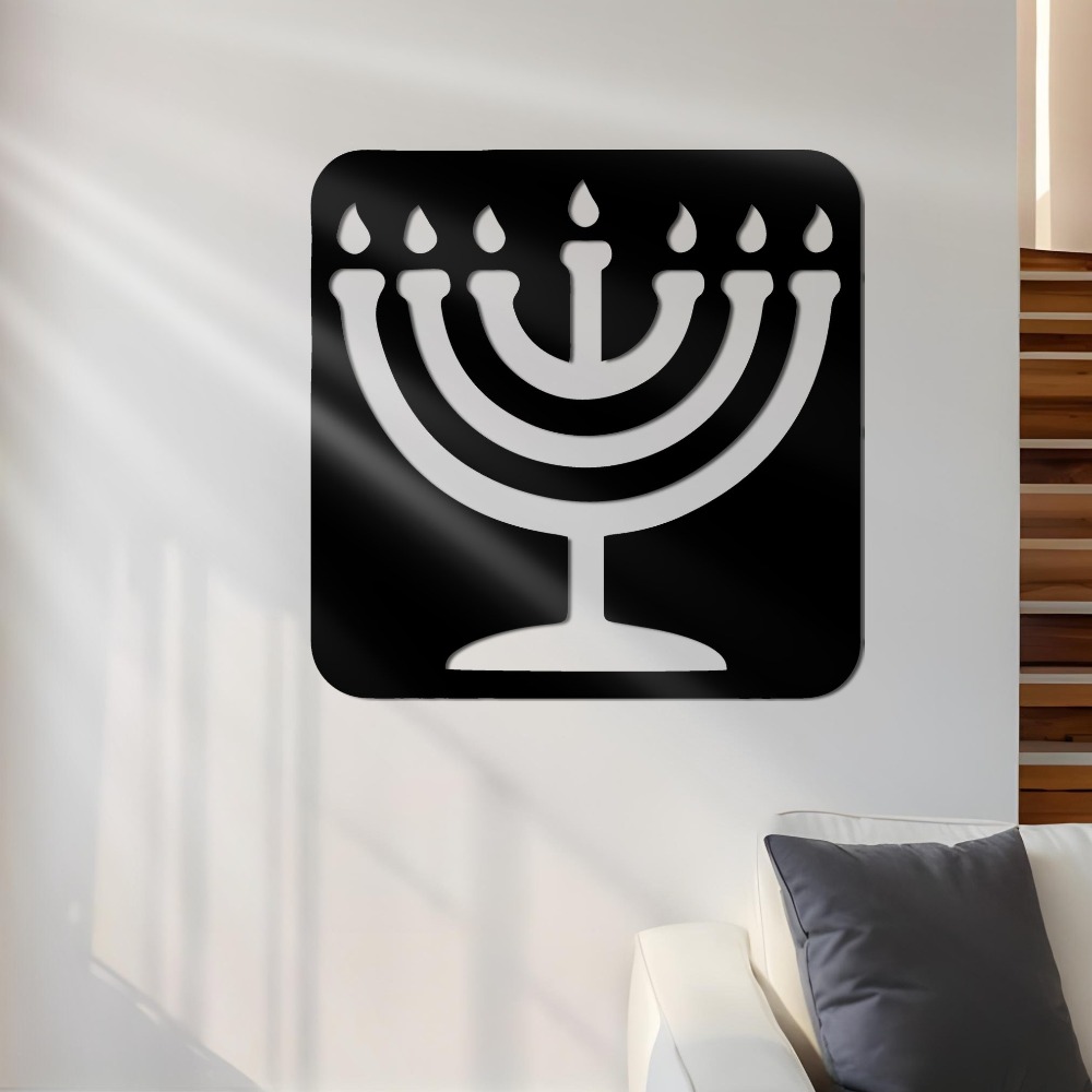 Home Office Decor - CIFBUY 鉄製ウォールアート ヴィンテージ メノラー メタル彫刻 防錆