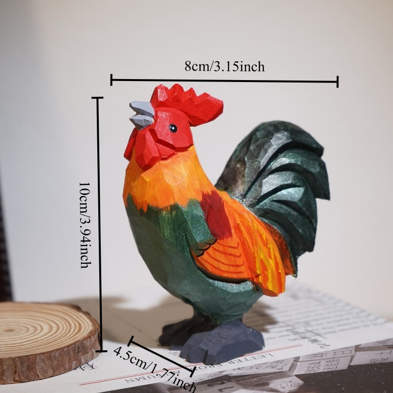 農場の雄鶏と雌鶏の手作り木製彫刻、田舎をテーマにしたオフィス - Home Office Freelancer のレビューと価格