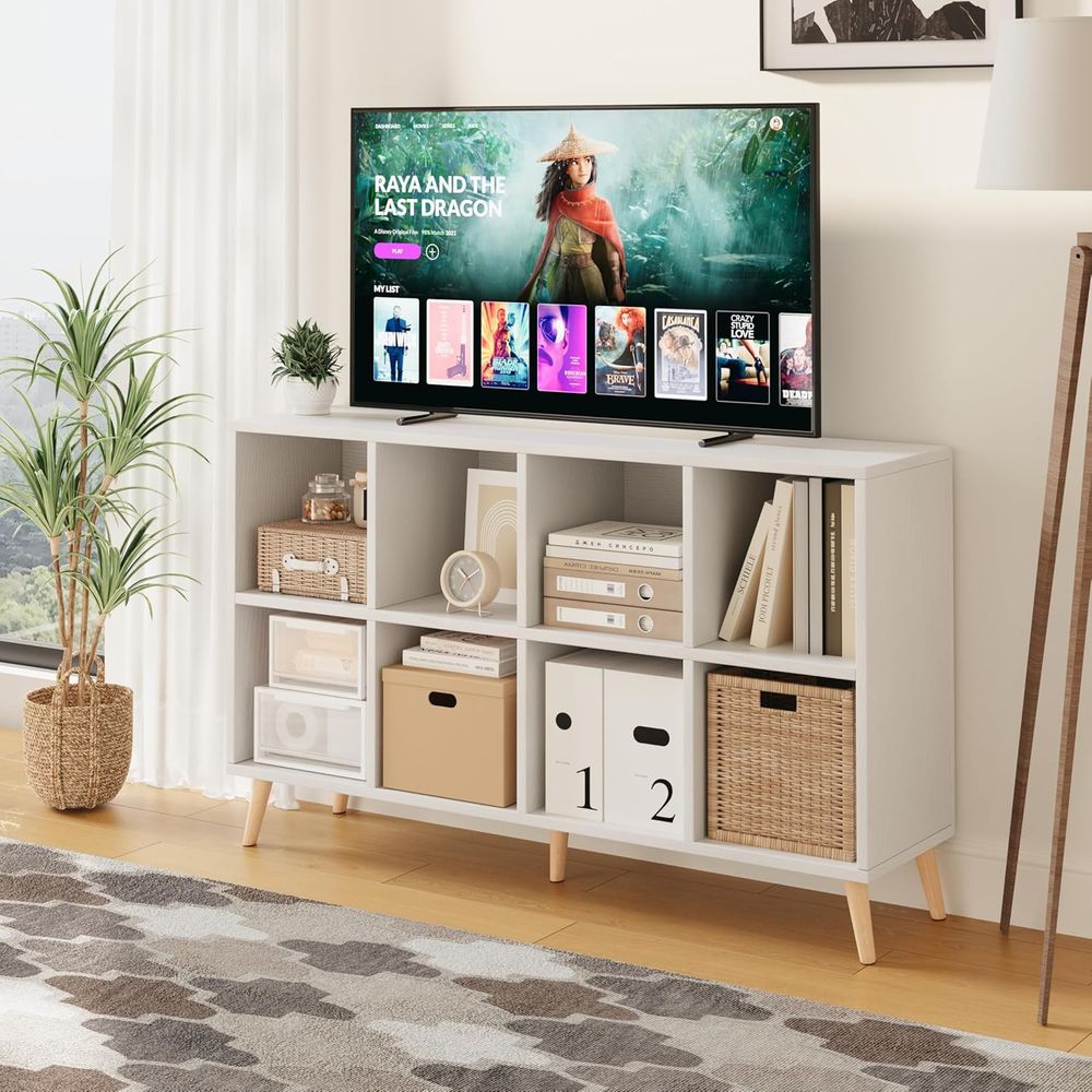 2段木製本棚 脚付き、11棚開口部、高さ47、ホームオフィス - Home Office With Bookshelves のレビューと価格
