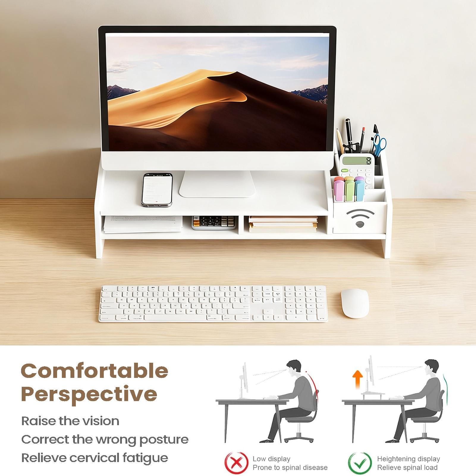 デスク用コンピューターモニタースタンド 2段デスクシェルフ  - Monitor Riser Stand のレビューと価格