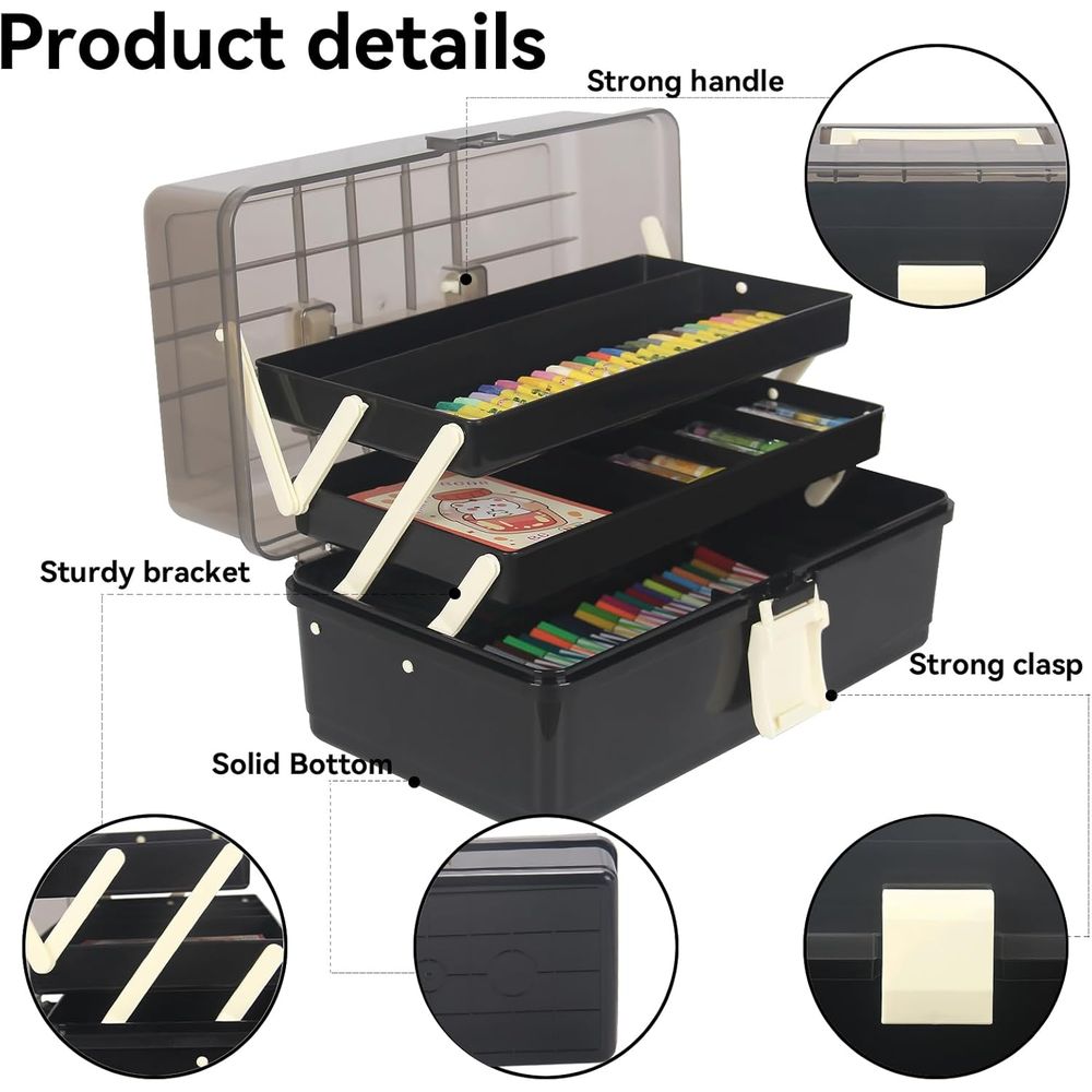 13インチ アート収納ボックス 3層プラスチック収納ボックス - Home Office Box のレビューと価格