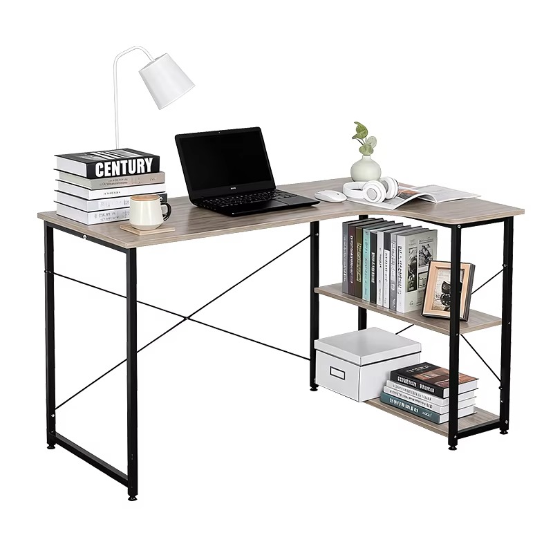 L字型コーナーデスク、本棚付き、壁掛けテーブルキャビネット、 - Home Office With Bookshelves のレビューと価格