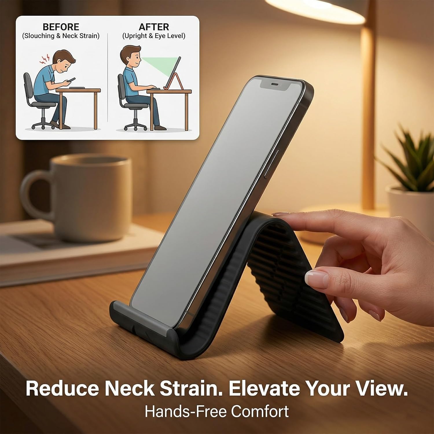 柔軟で折りたたみ可能なシリコン製スマホホルダー、ポータブルで - Home Office Laptop のレビューと価格
