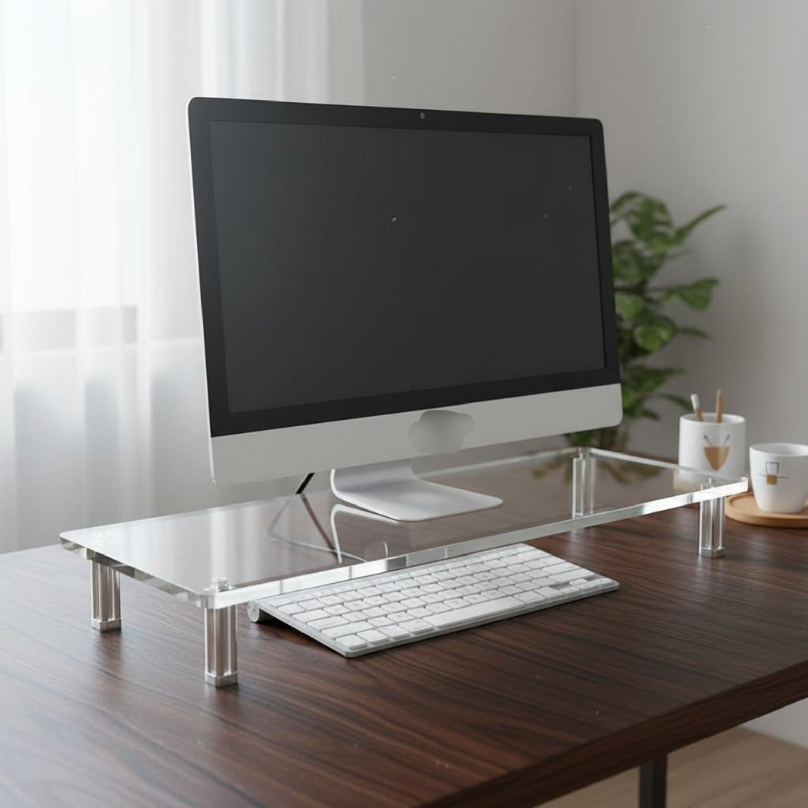 アクリル製モニタースタンド 簡単に清潔に保ち透明にすることが - Monitor Riser Stand のレビューと価格