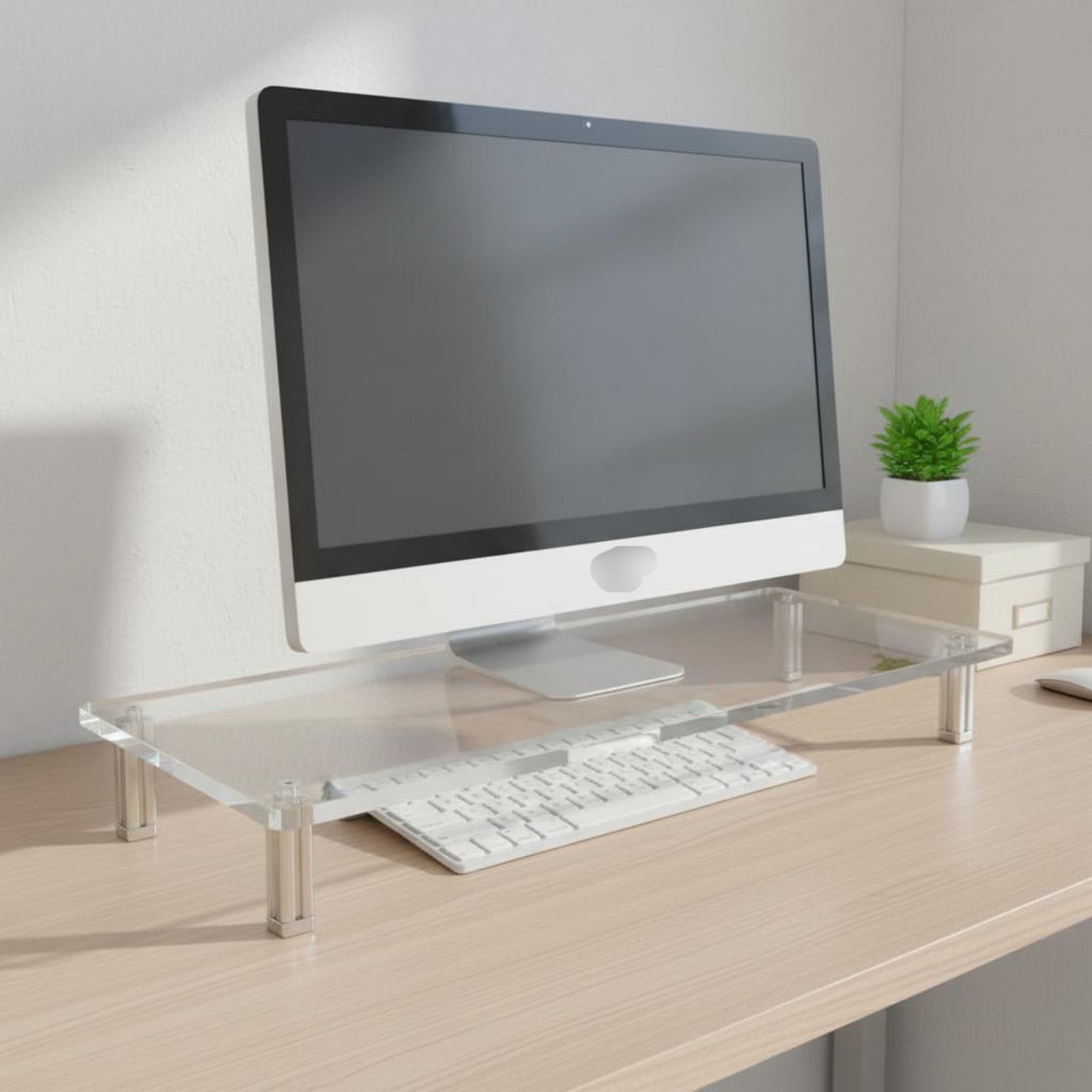 アクリル製モニタースタンド 簡単に清潔に保ち透明にすることが - Monitor Riser Stand のレビューと価格