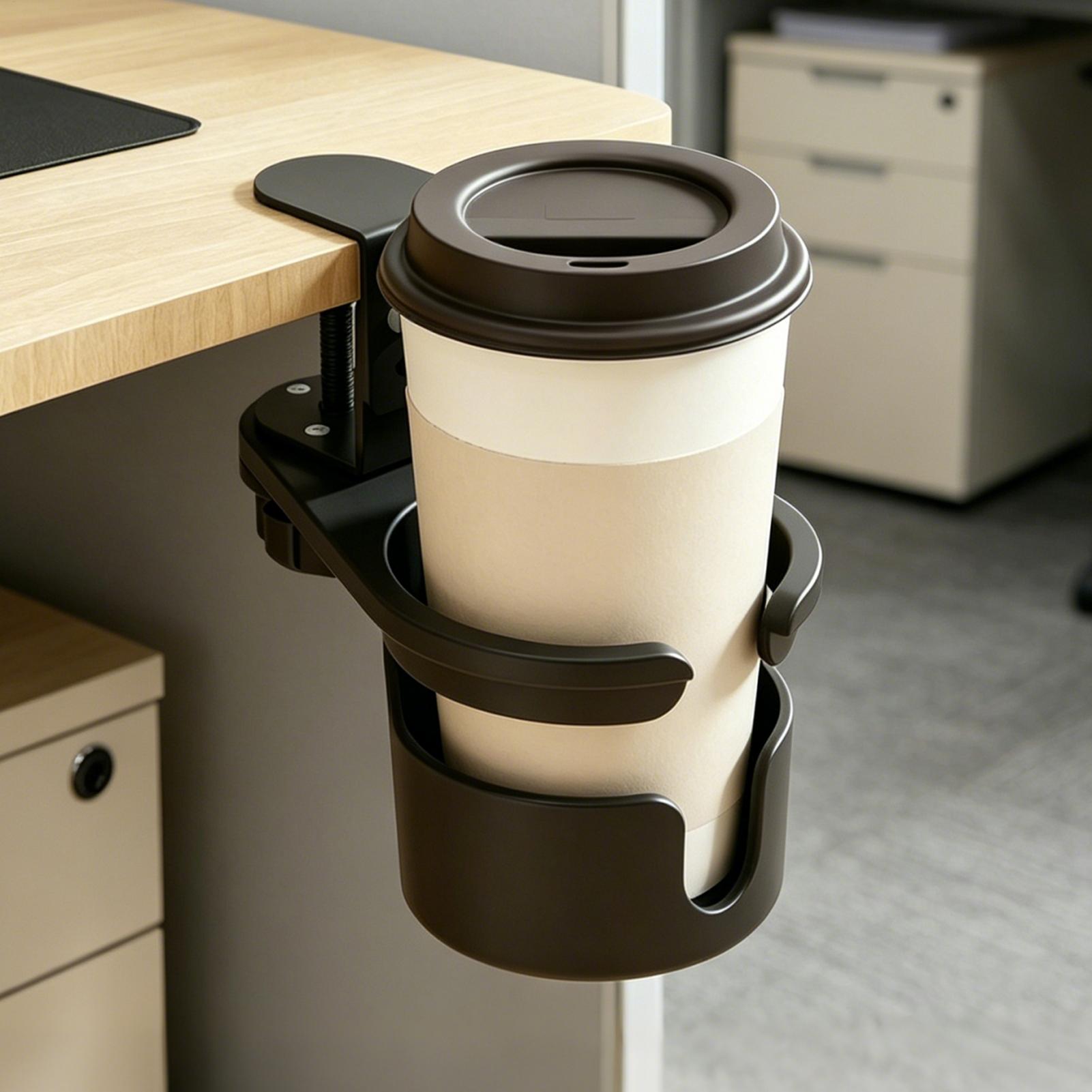 デスクカップホルダークランプ調節可能なこぼれ防止ドリンクスタ - Office Table Home のレビューと価格