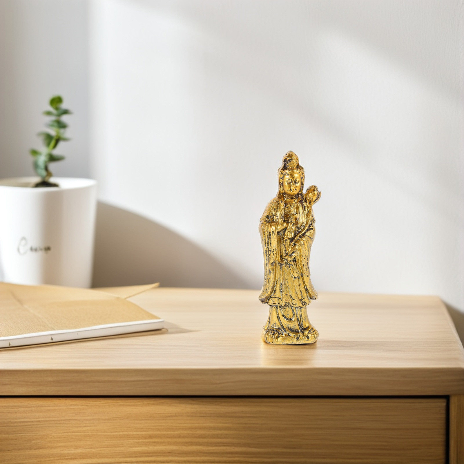 エレガントなヴィンテージ陰気仏像、家の装飾、オフィス、風水、 - Office Table Home のレビューと価格